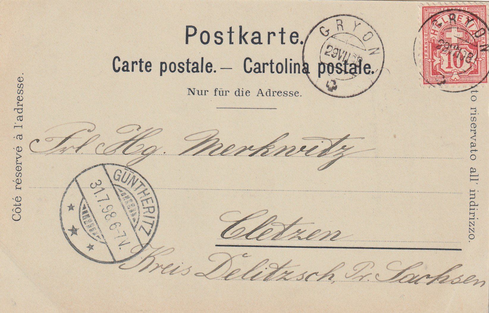 Cartoline postali: Gryon Litho – Usato da Rorschacherberg venduto da fratovi2 1