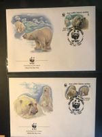 Sowjetunion CCCP 1987 Satz WWF Eisbär illust. Ersttagsbriefe