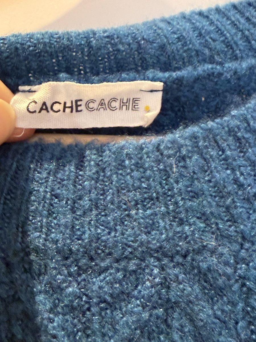 Gilet & Giacche senza maniche: Mode Cache Cache Knitted Vest, Moroccan Blue, Size M – Usato da Genève venduto da jud_xrl8 1