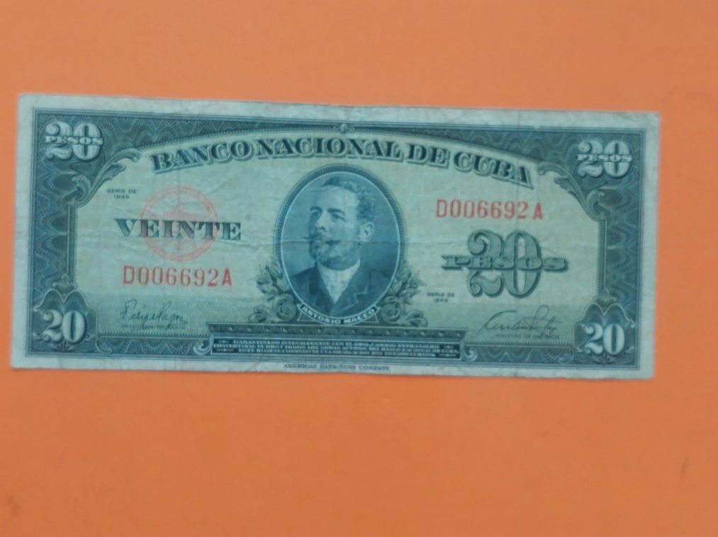 Banknoten: Billet Cuba 20 Pesos, Antonio Maceo. – Gebraucht aus Lutry von Rala73