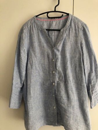 Leinenbluse, Cecil, hellblau, L, 3/4 Arm
