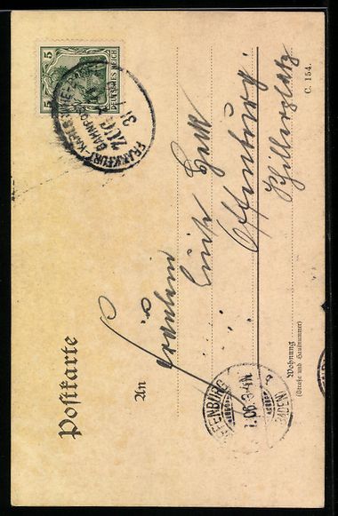 Cartoline postali: Handgemalt sign. E. Langenbach: Karlsruh – Usato da Berlin venduto da bartko-reher 1