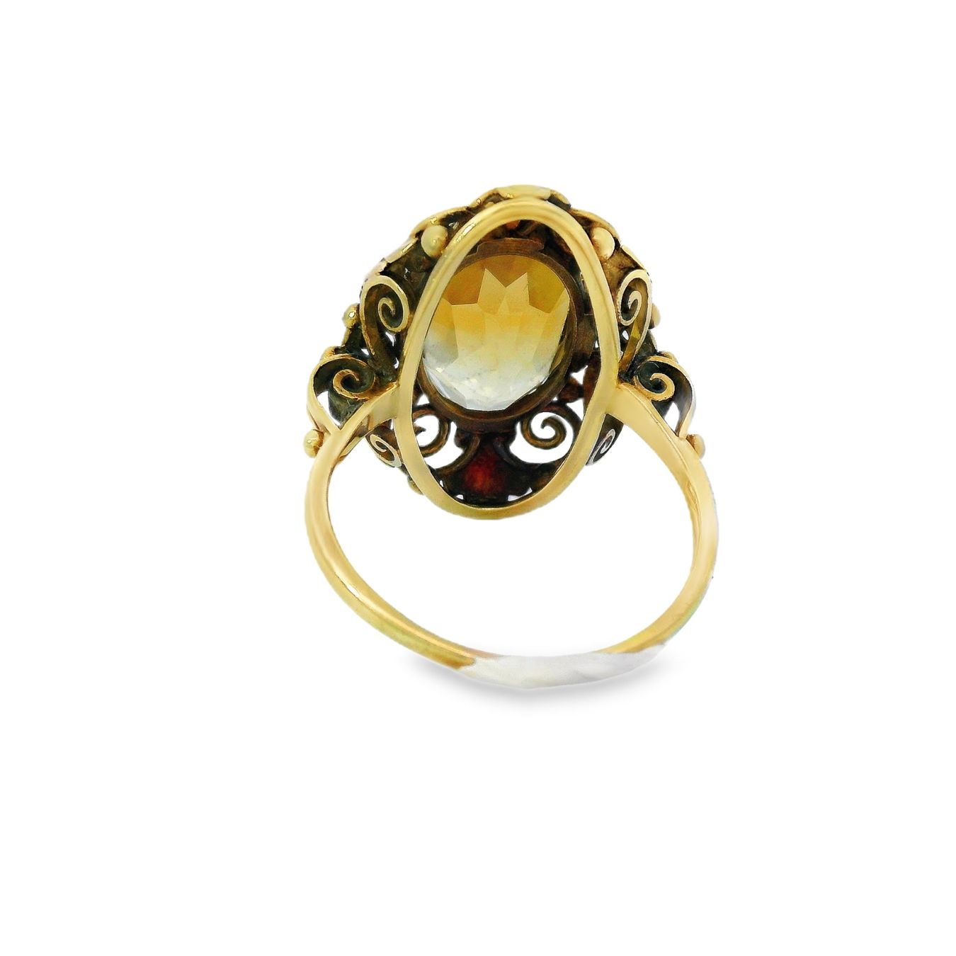 Anelli: Antik 14k 585 Gold Citrin Statement Ring – Usato da Embrach venduto da estzeh1 5