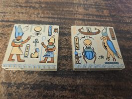 lego 3754px2 et 3754px1 Tan Brick 1 x 6 x 5 with Hieroglyphs