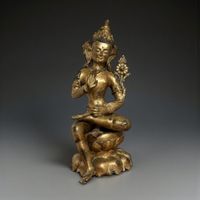 Bodhisattva Skulptur Nepal Figur Bronze vergoldet Buddha