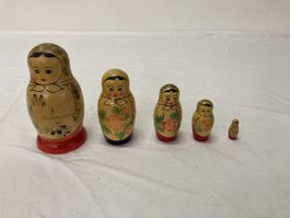 Matroschka Holzpuppen Set, 5-teilig, Vintage Look!