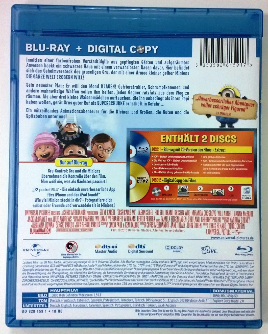 Tutti i DVDs: Ich - Einfach unverbesserlich [Blu-ray] – Nuovo (secondo la descrizione) da Laupen ZH venduto da Moviesammler 1