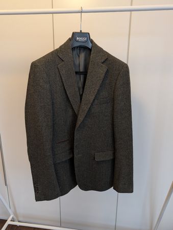 Fabio Baretti Wollsakko, Grösse 50, Harringbone Muster