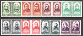 France -1948 - YT 795-802 - série 6 paires - neuf **