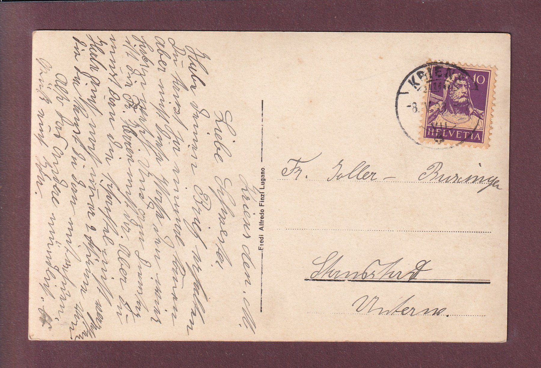 Ansichtskarten: LUZERN - Kapellengasse - Fritschibrunnen - 1933 // Eckbug // – Gebraucht aus Pully von nicecards 1