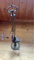 Antiker Öllampe mit Kette und Haken Messing