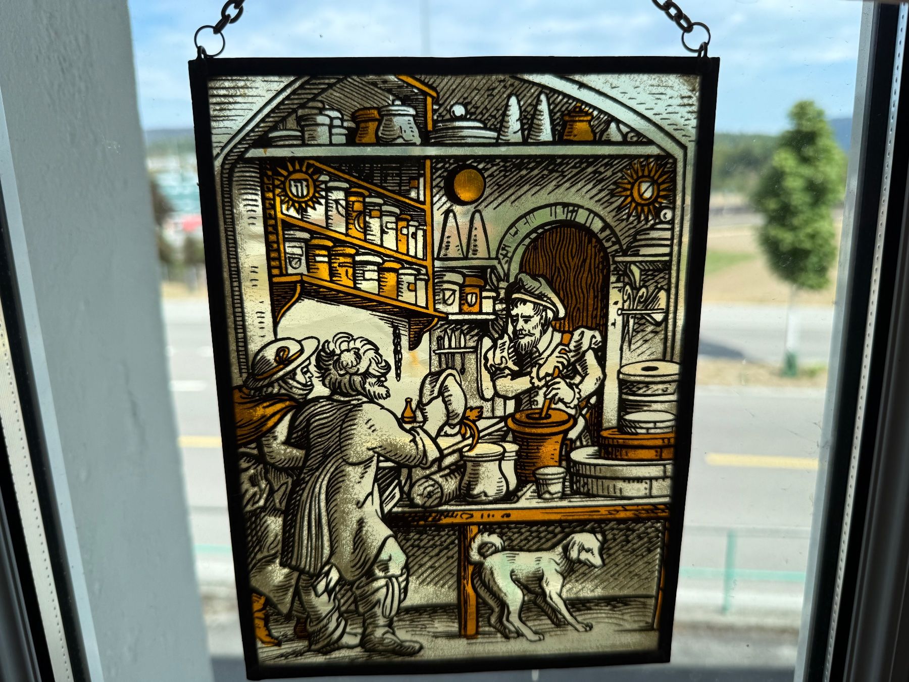 Altro in Antiquarato & Arte: Buntes Glasbild mit mittelalterlicher Szene, 22x17 – Usato da Wöschnau venduto da Vinsale