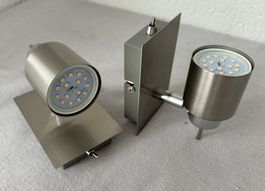 2x Moderne LED Wandspots – Edelstahl/Nickel matt – Schwenkba