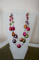 Mode-Collier 2-reihig farbig