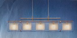 Moderne Hängelampe "Yola" Nickel/Glas, 5x40W, Top Zustand!