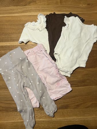 Baby Kleider Set 5-teilig Grösse 62/68 rosa, braun, weis