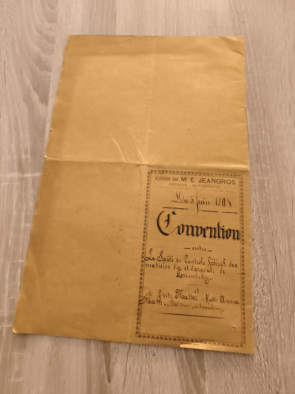 Dokumente: Document 1895, Pervant Notaires, Loussentiny, used – Gebraucht aus Prilly von jor_x27s 3