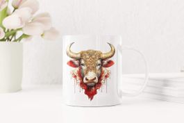 Chinesisches Tierzeichen Büffel Keramik Tasse NEU