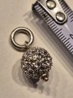 Charm-Anhänger Kugel Silber mit Strass Anhänger