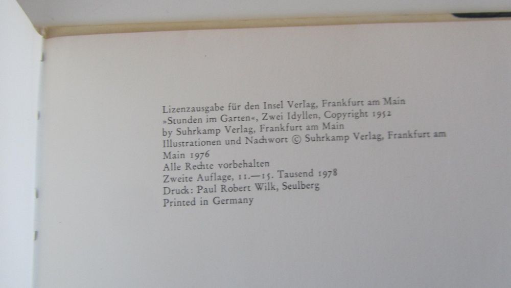 Hermann Hesse Stunden im Garten Der lahme Knabe Kaufen auf Ricardo