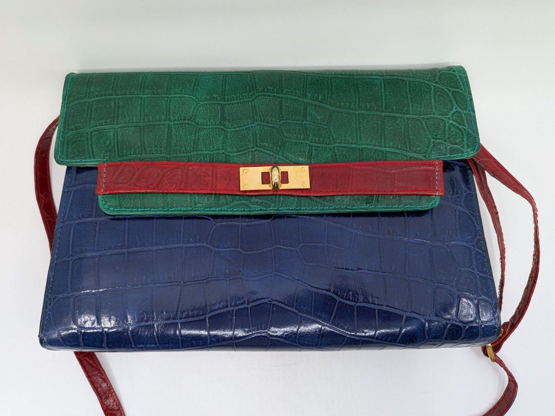 Borse da donna: Vintage 3-farbige Ledertasche Swiss Made – Usato da Emmen venduto da magelan 1