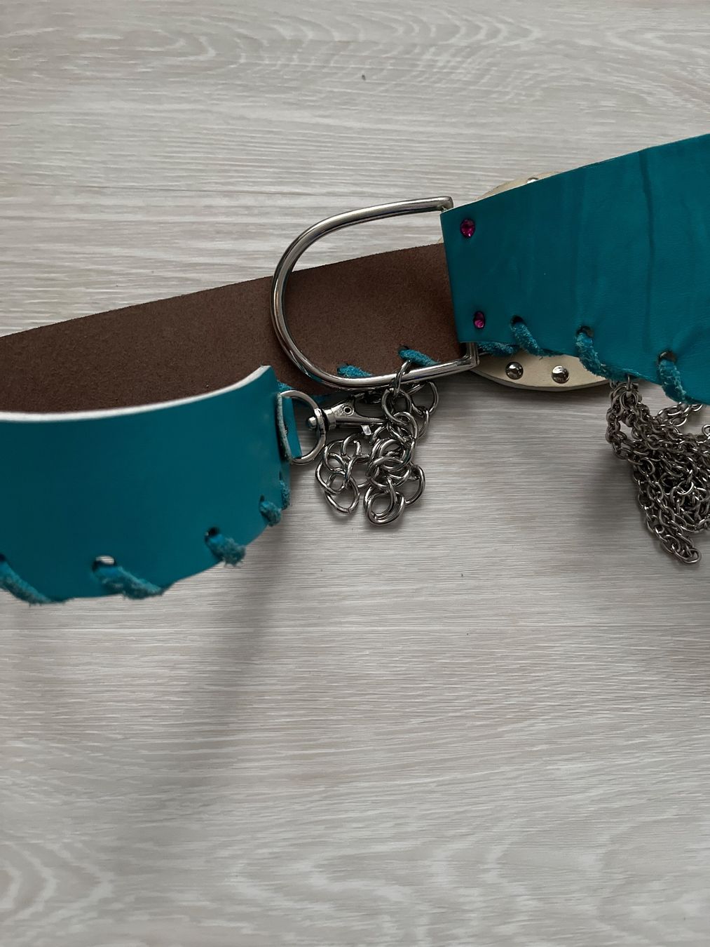 Gürtel: Ledergürtel mit Swarovski Steinen Gr. S/M – Gebraucht aus Derendingen von CaMiPa5 4