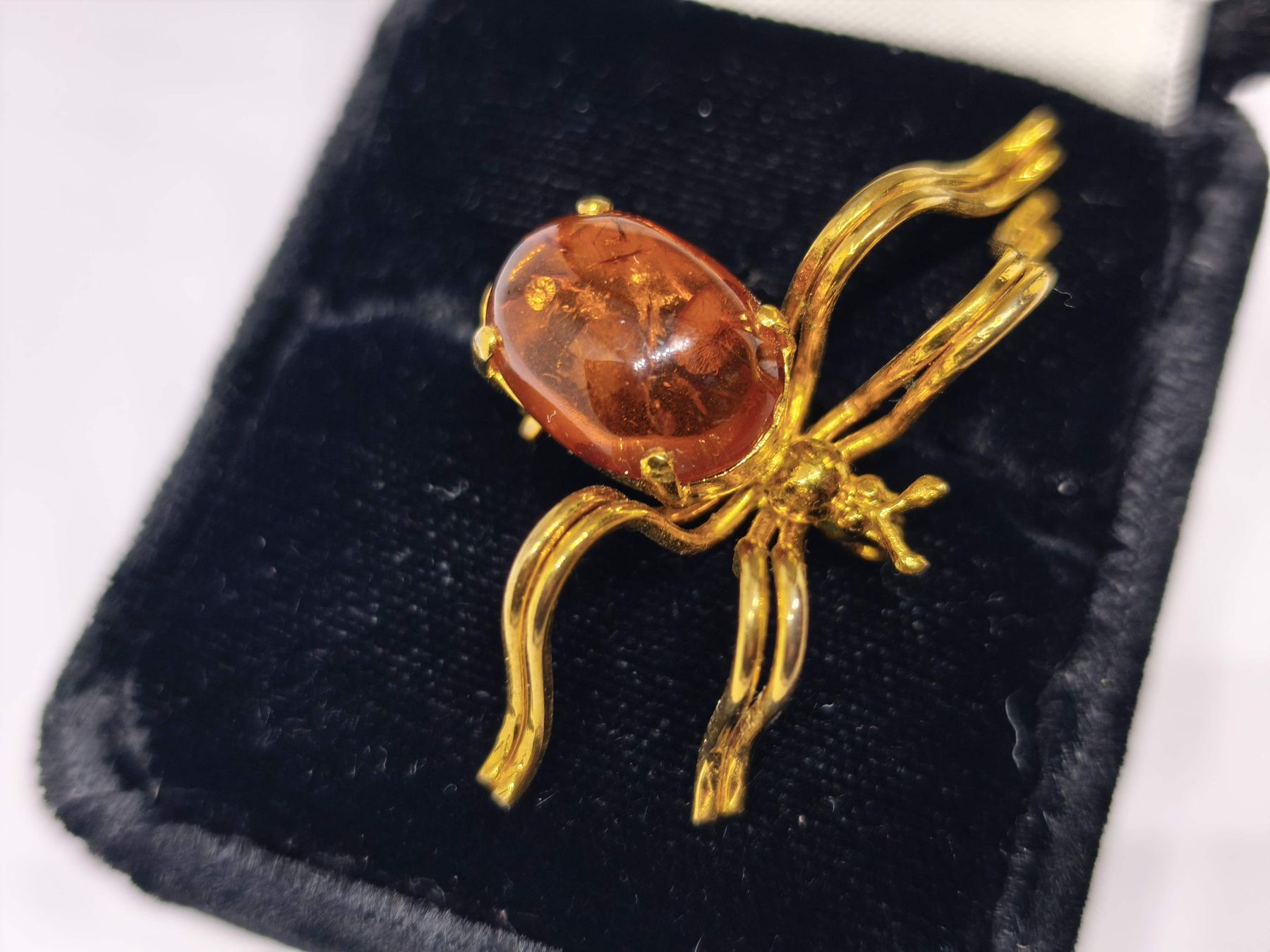 Spille & Fermagli: Brosche Spinne Bernstein Goldfarben Damen Schmuck  – Usato da St. Gallen venduto da GIULESGG