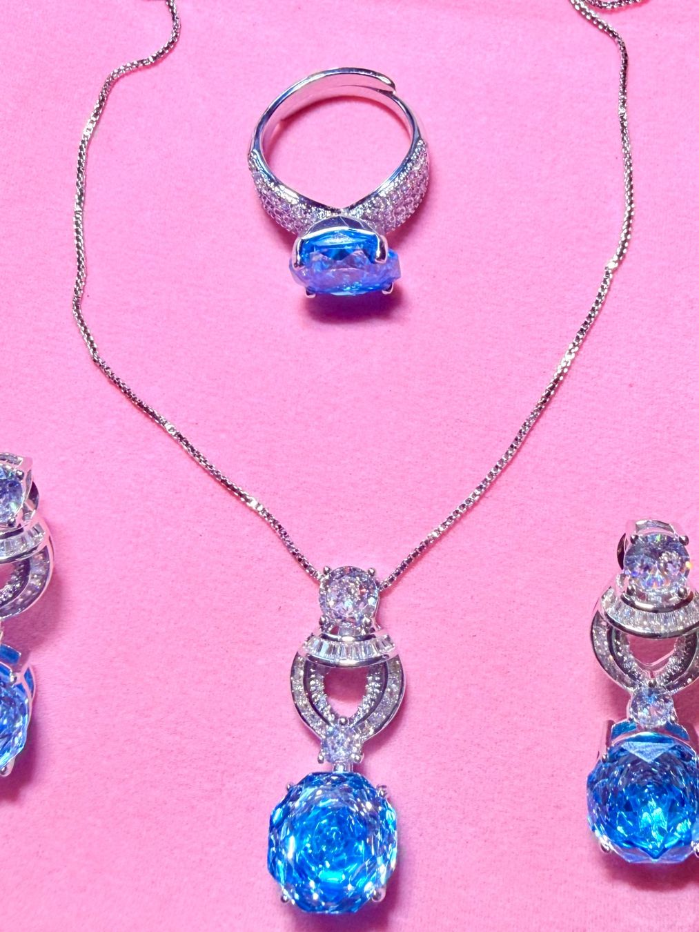Sonstiger Schmuck: Parure Zircons Bleu Azur – Neu und originalverpackt aus St-Maurice von Sandrinette123 4