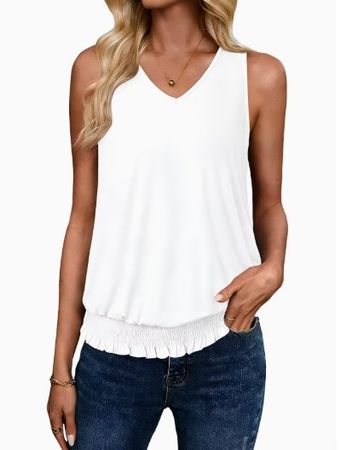 NEUES uni weisses Sommer Top Gr. M - 226361