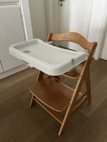 Hauck Wooden High Chair + Tray, Adjustable, Good Condition