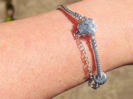 Silbernes Armband mit Hunde-Motiv🐾  19 cm Neu