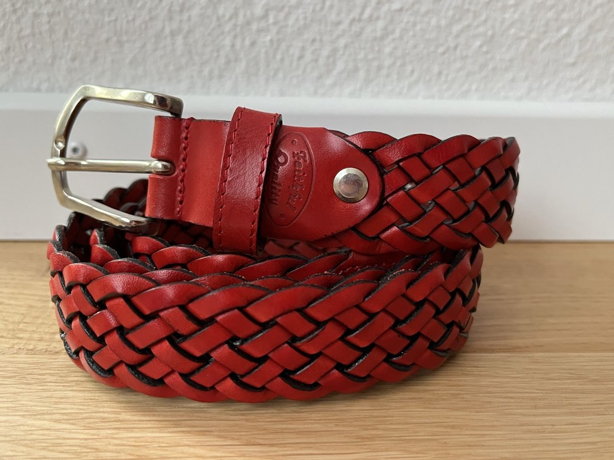 Cinture: Braided Red Leather Belt, Size 110 cm - Spring Style! – Nuovo (secondo la descrizione) da Affoltern am Albis venduto da dan_jm8b 1