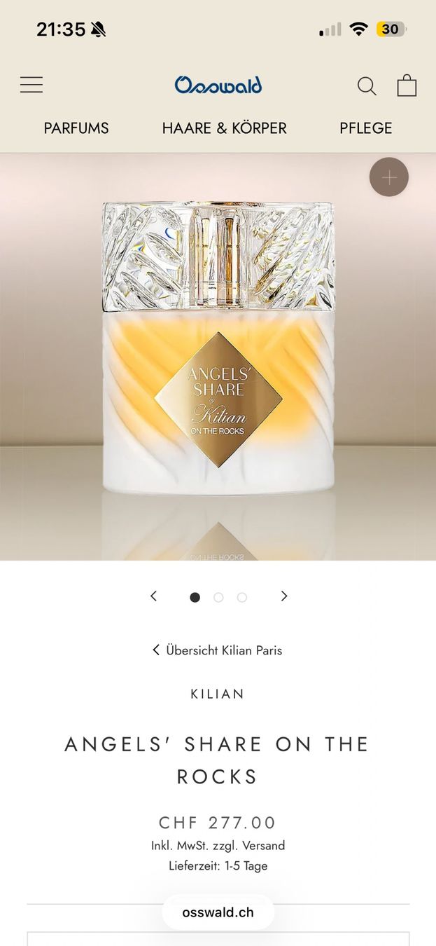 Kilian Profumi & Eau de Toilette: Angels Share on the Rocks Kilian – Nuovo e nell'imballaggio originale da Wangen SZ venduto da el_paso08