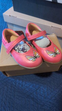 Ballerine rosa da bambina con farfalla, nuove con cartellino