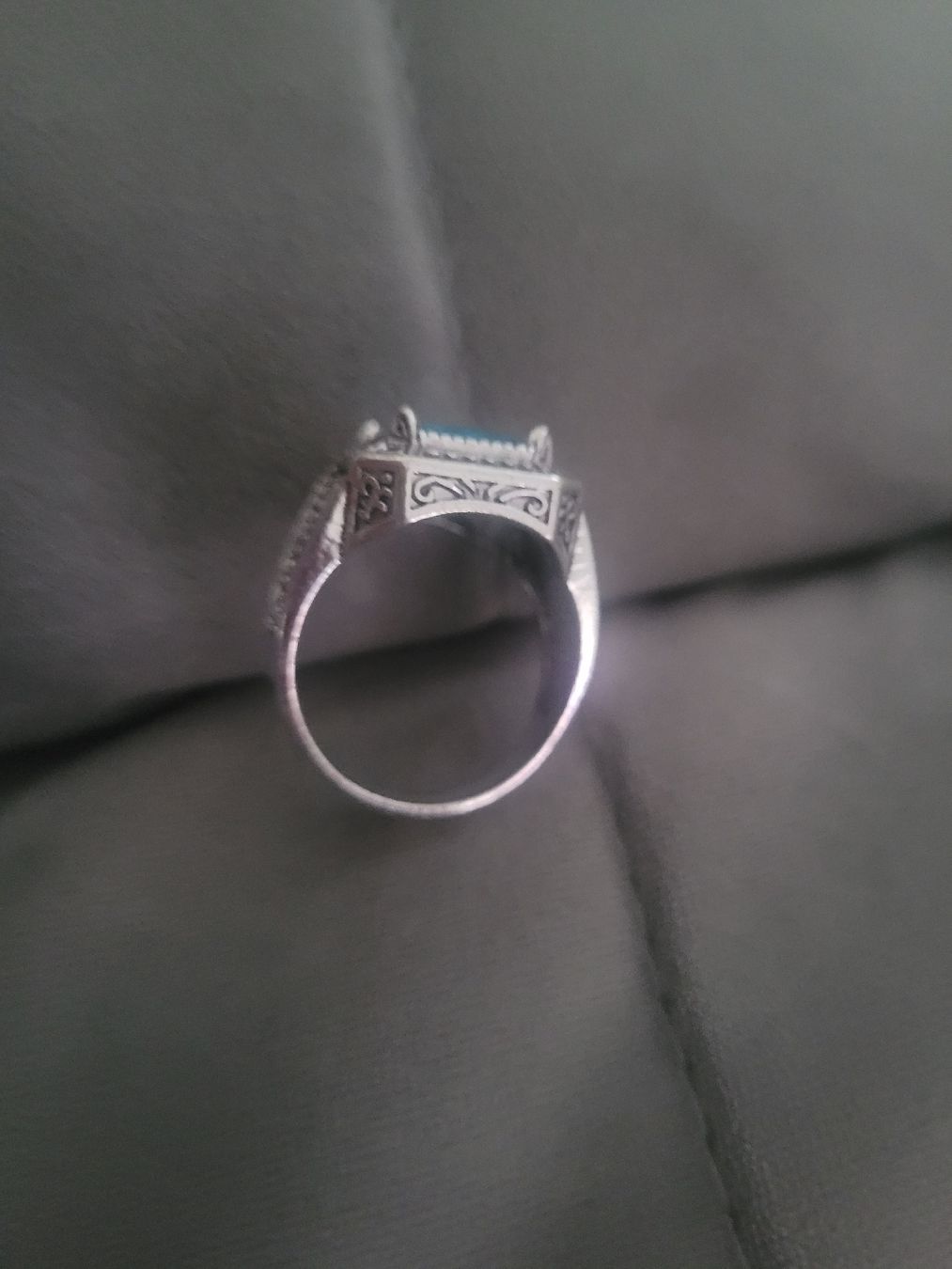 Anelli: STAHL Ring mit blauem Stein, Grösse 62 – Nuovo e nell'imballaggio originale da Bassersdorf venduto da K1966 2