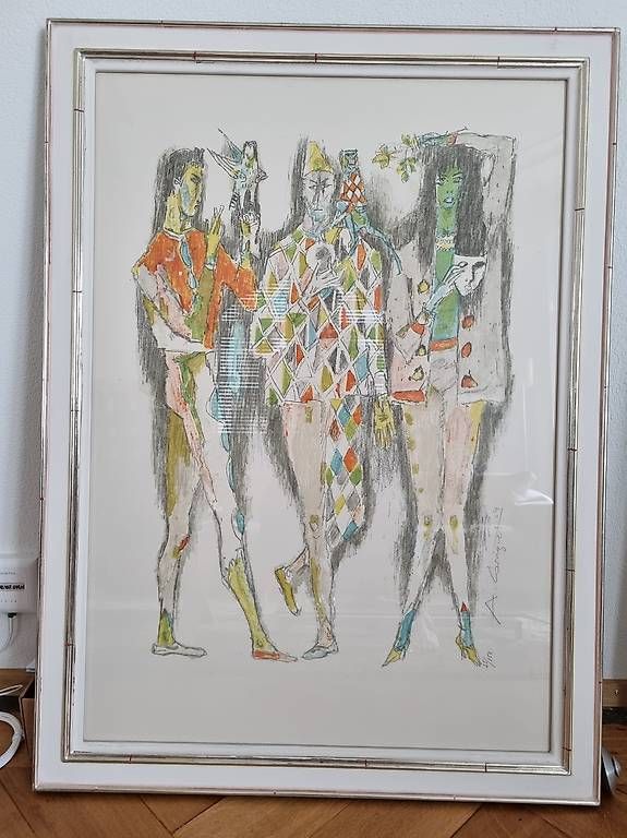 Grafica & Litografie: Alois Carigiet; Original Lithografie "Figur der Mitte" – Usato da Zürich venduto da Reimann3 1