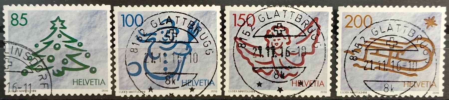 Tutti i francobolli: 2016 Weihnachtsmarken Top Stempel – Usato da Dübendorf venduto da goeggi79