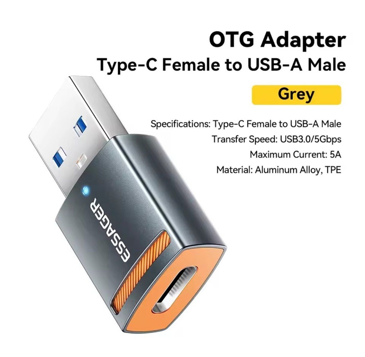 Unità & Adattatore: ESSAGER USB-C auf USB-A Adapter - OTG – Nuovo e nell'imballaggio originale da Romanshorn venduto da pfimex