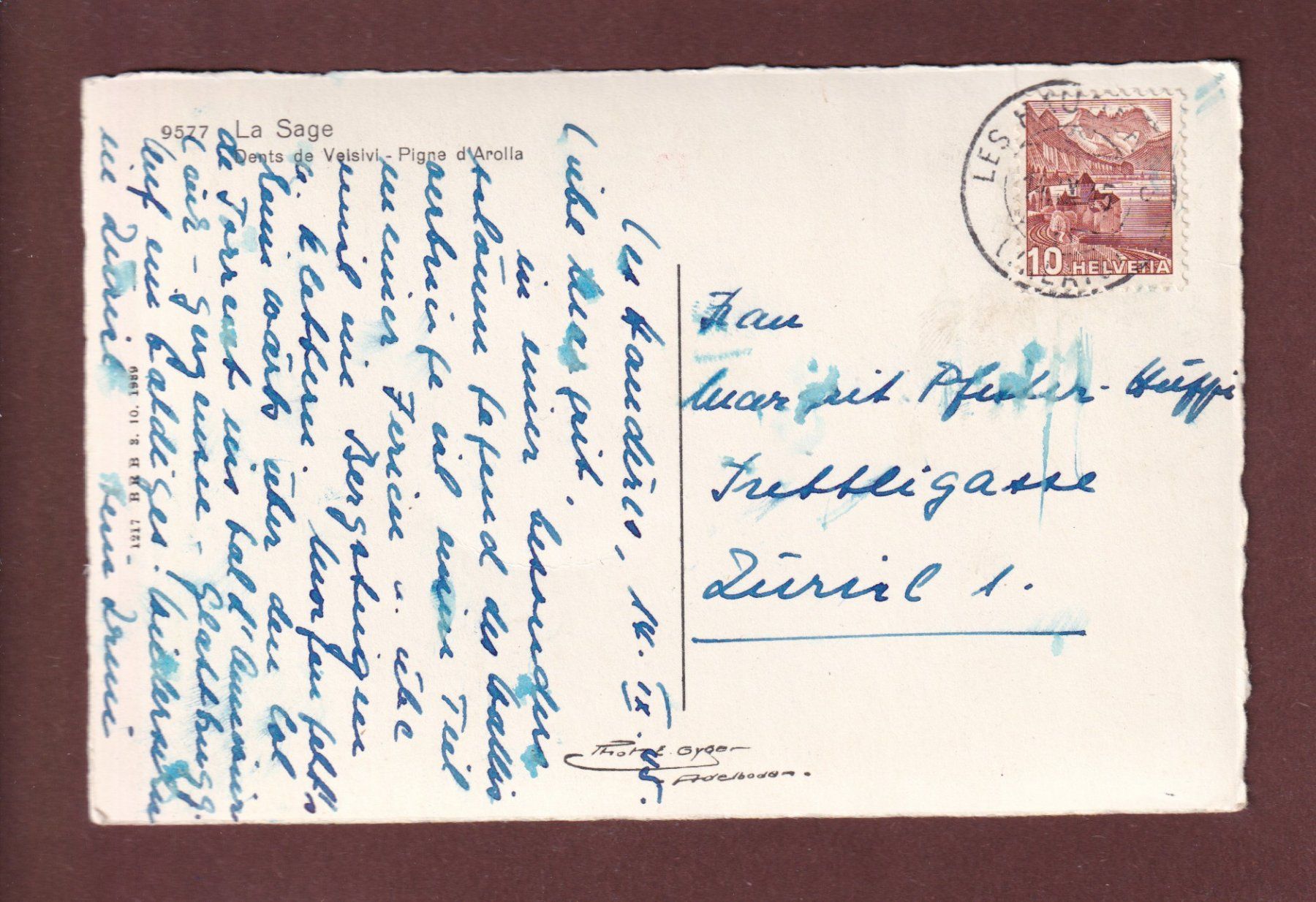 Cartoline postali: LA SAGE - 1945 – Usato da Pully venduto da nicecards-shop 1