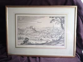 Burgdorf 1650 historischer Stich gross gerahmt | Merian