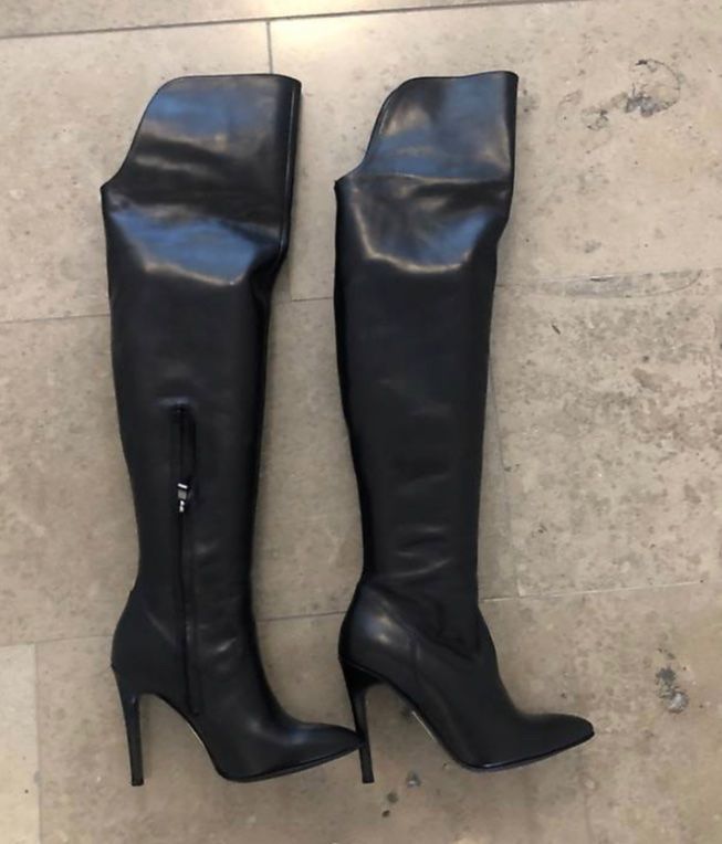 Scarpe da donna: Leder Overknee Stiefel von Simple, Gr. 37 – Usato da Basel venduto da anna123456789