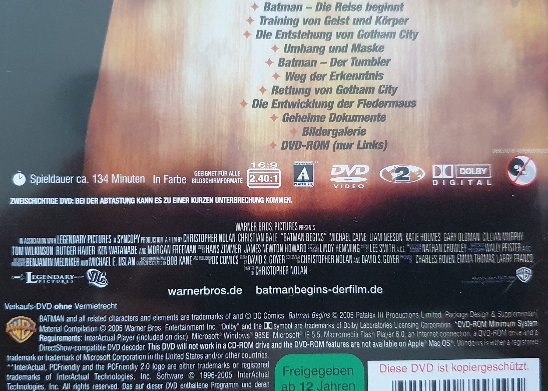 Tutti i DVDs: Batman Begins - 2005 - DVD Christian Bale Christopher Nolan – Usato da Meinisberg venduto da Steiner31 1