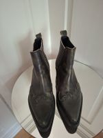 Western Boots Leder dunkelgrau 