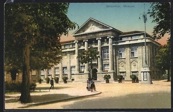 Cartoline postali: AK Winterthur, Museum mit Strassenpartie – Usato da Berlin venduto da bartko-reher