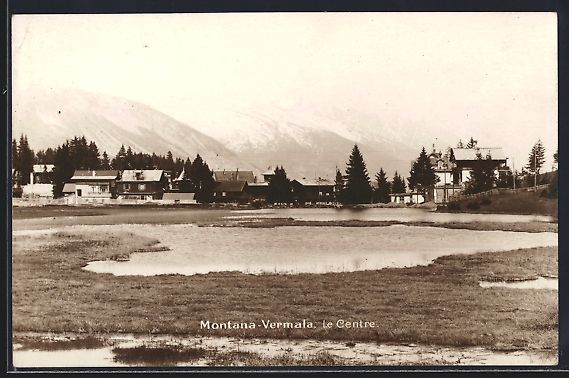 Ansichtskarten: AK Montana-Vermala, Le Centre, 1927 – Gebraucht aus Berlin von bartko-reher