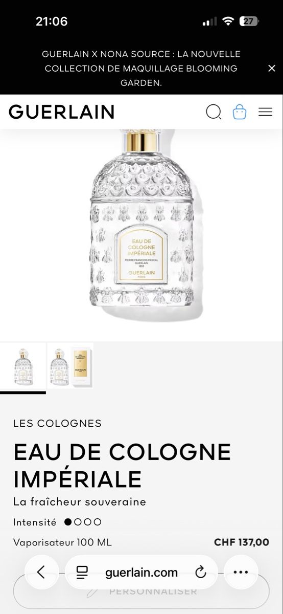 Guerlain Profumi & Eau de Toilette: Guerlain Eau de Cologne impériale – Nuovo (secondo la descrizione) da St-Sulpice VD venduto da juliane43 1