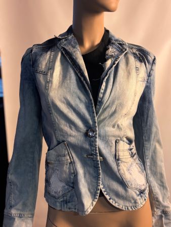 Damen-Jeansjacke (im Blazer-Schnitt)