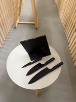 IKEA Messerset, 3 Messer mit Block, schwarz