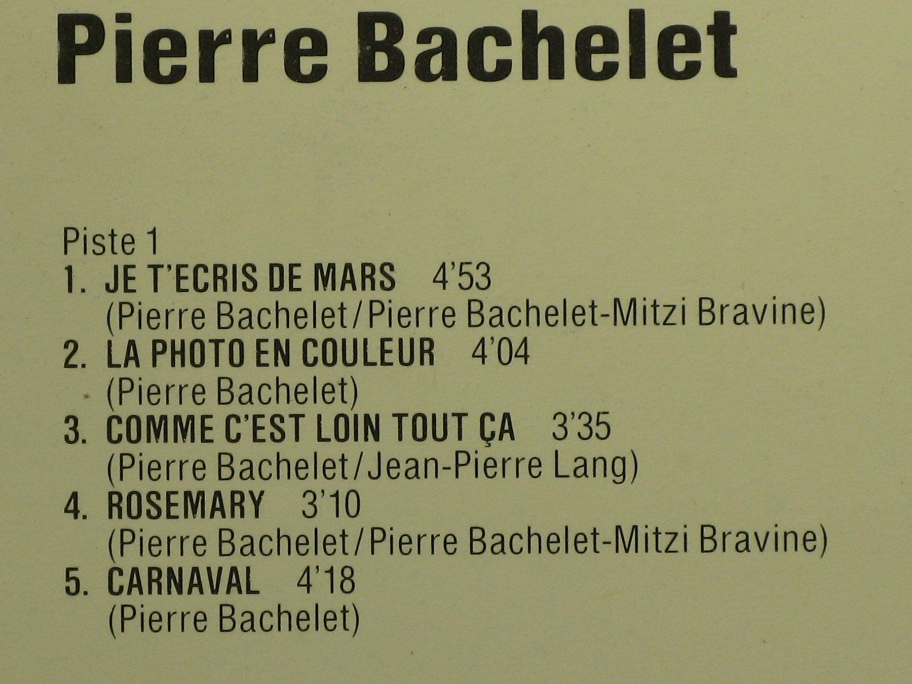 Kompaktkassetten: PIERRE BACHELET – Gebraucht aus Langnau i. E. von gf2_29jt 1