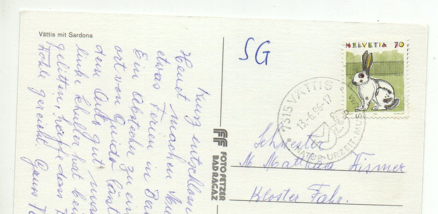 Cartoline postali: VÄTTIS mit Sardona – Usato da Jona venduto da philajona 1